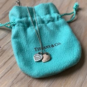 Tiffany & Co. “Return to Tiffany” Double Heart Tag Pendant in Silver & Rose Gold